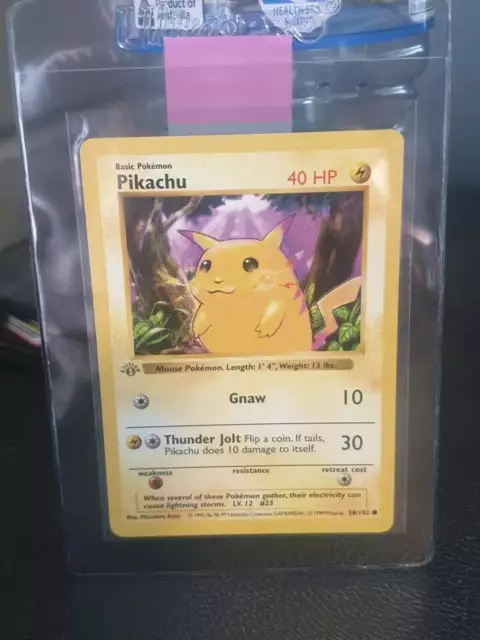 PSA Ready 1st edition Grey stamp base set Pikachu Pokemon Card Yellow Cheeks!