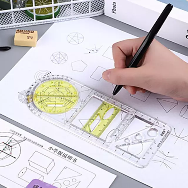 Multifunktionale geometrische Lineal Geometrische Zeichnung Vorlage Messwerkzeug