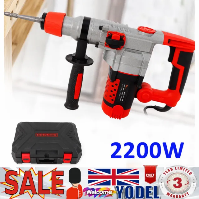 2200W Electric Breaker Jackhammer Concrete Demolition Hammer Jack Drill Tool Set