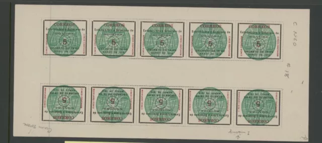 Mexico, Mint, #344 Var., Ngai, Sonora Green Seal, Sheet Of 10, C Nco Vs Cinco