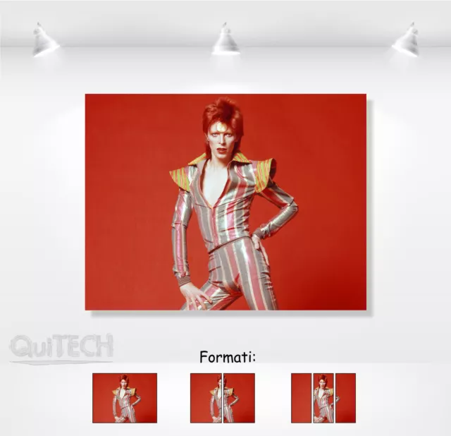 David Bowie - 13 - Quadro stampa su Tela Pelle Canvas Dipinto Arte Moderna