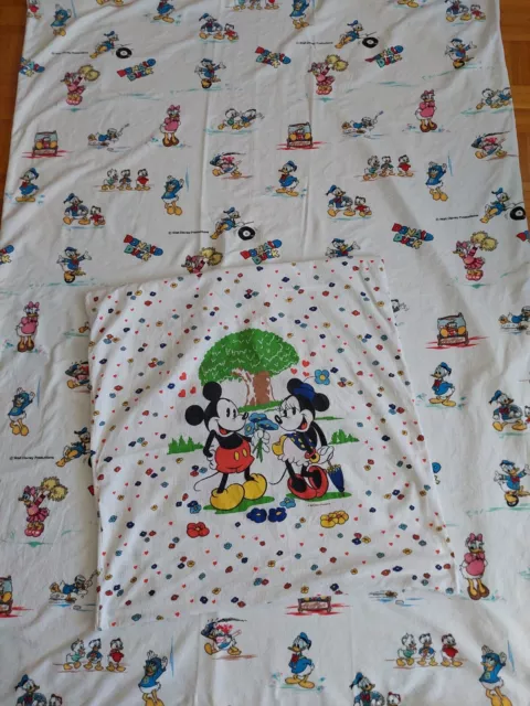 Vintage Rar Donald Duck Disney Bettwäsche Bettbezug ca.130×185cm Baumwolle