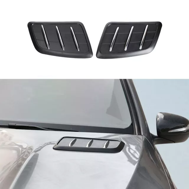 Front Hood Vented Bonnet Black ABS 2X Cover Trim Fit For Benz 2020-2022 GLE GLS