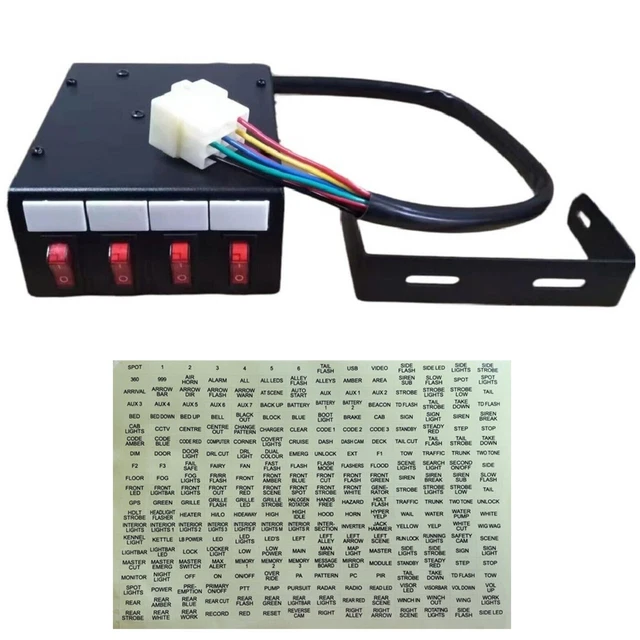 SWITCH BOX 12V 24v Lightbar Beacon Flashing LED Strobes Lights Recovery ...