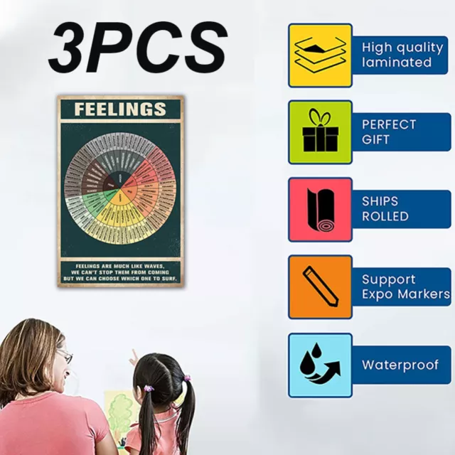 Emotion Chart Feelings Chart Kids for Wall Learning Toy Mental Health Teaching