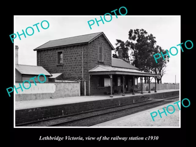 Old Large Historic Photo Of Lethbridge Victoria The Railway Station 1930