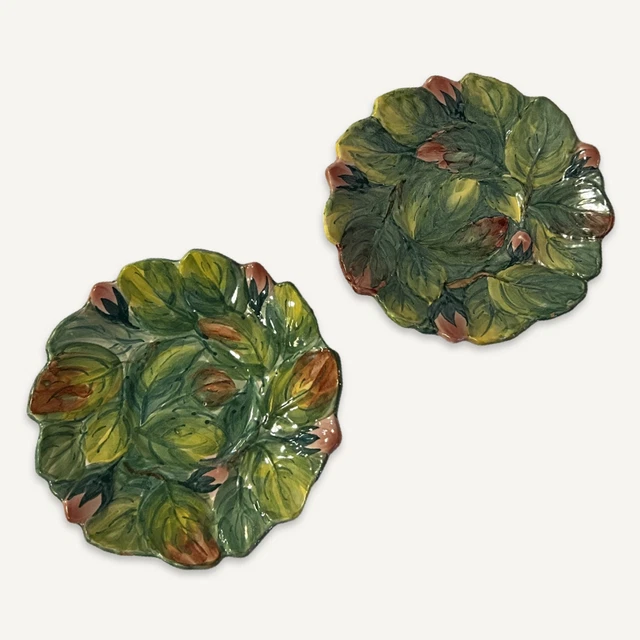Vintage Italian Ugo Zaccagnini Signed Rose Dessert Plates