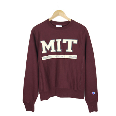 Champion Reverse Weave Burgundy Vintage MIT University Sweatshirt Size S