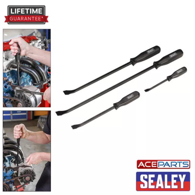 Sealey AK206 Pry Lever bar Set - PRYBAR SET 200-600mm Black Chrome Vanadium 4pc