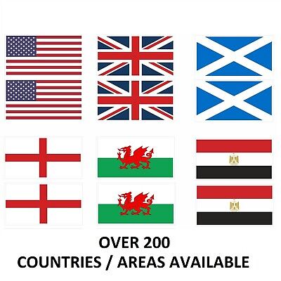 COPPIA di bandiere del mondo, Adesivo/Decalcomanie, qualsiasi Paese/Area, 100mm x 50mm