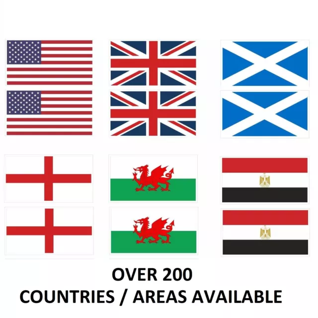 LARGE Flags of The World, Sticker / Decals, Any Country / Area, 300mm x 150mm