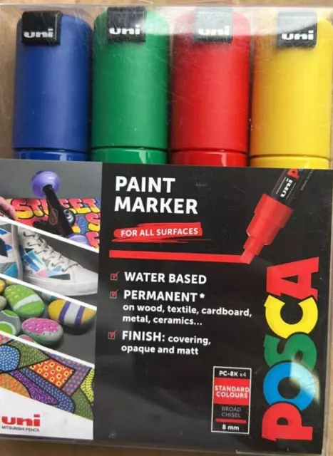 Uni POSCA PC-3ML Glitter Paint Marker Art Pen - All Colours - Buy 4 Pay for  3