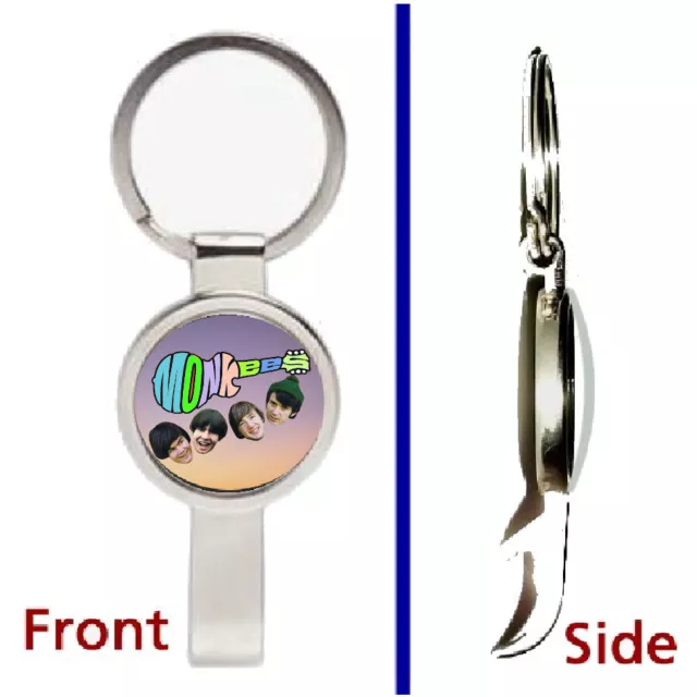 The Monkees Pendant or Keychain silver tone secret bottle opener