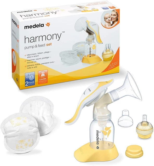 Extractor de leche manual Medela Harmony, con aspirador Calma e inserciones silenciosas