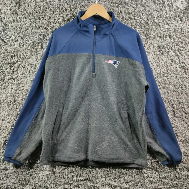 New England Patriots NFL Jacket Mens Size Large 1/4 Zip Pullover Fleece