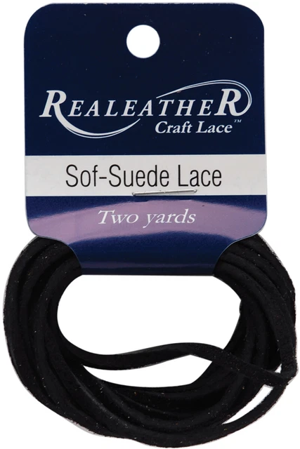 Encaje de gamuza suave Realeather Crafts 0,094"X2 yardas empaquetado-gótico negro SPS02-2031