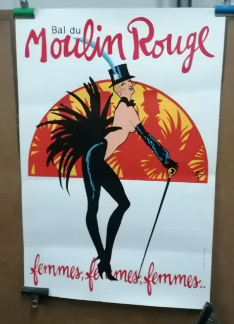 Affiche   Ancienne Bal Du Moulin Rouge Paris Gruau