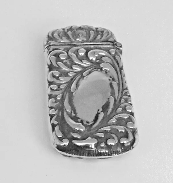 Portafiammiferi antico in argento Sterling Silver Vesta Case c 1900 2