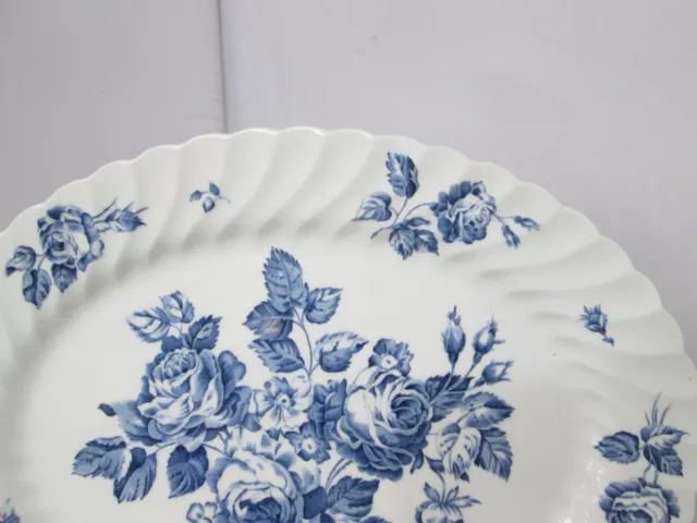Vintage Johnson Bros Devon Sprays Blue Serving Platter and Bowl Made In England 3