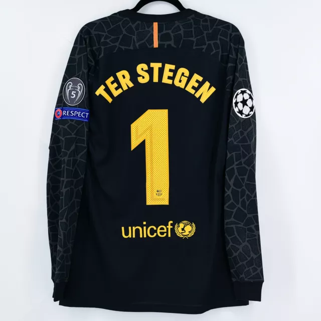 2017-18 Barcelona GK Shirt #1 TER STEGEN Match Issued Un Worn Champions Leagu...