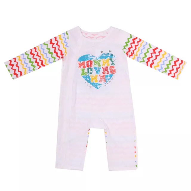 fr Baby Infants Kids Letter Print Rompers Long Sleeve Jumpsuit Bodysuit-129833