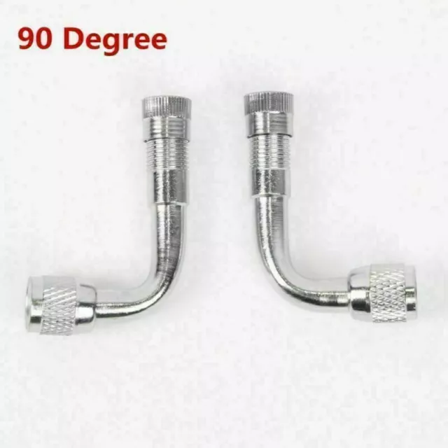 90 Degree Angle Tyre Valve Extension Adaptor Motorcycle Motorbike Car Bike 2PCS 2