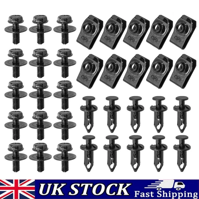 35X FOR NISSAN Qashqai Engine Undertray Cover Clips Metal Bolt Fixed