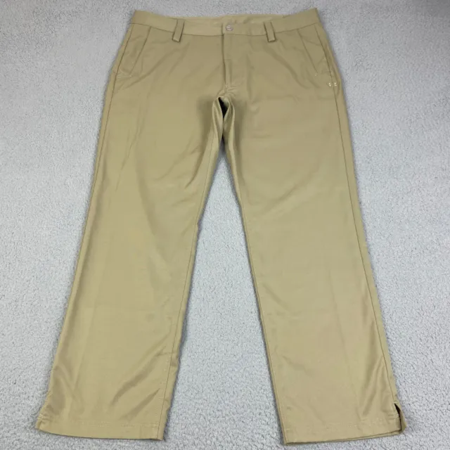 Under Armour Pants Men 38x30 Brown Golf Chino Performance Polyester Straight Leg
