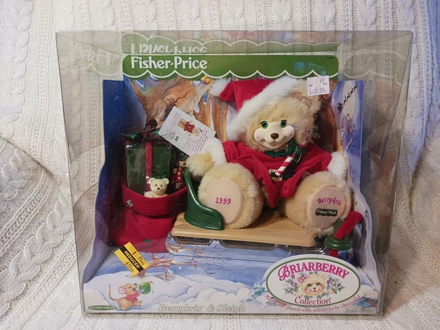 Vintage 1999 Fisher Price Briarberry Collection Bear - Berrykris & Sleigh - New