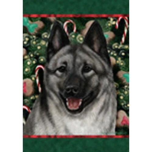 Christmas Holiday Garden Flag - Norwegian Elkhound 144031