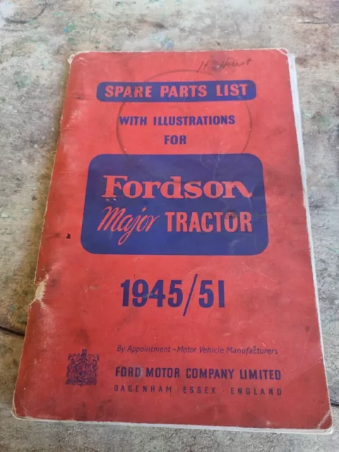 Fordson Major tractor 1945/51 spare parts list