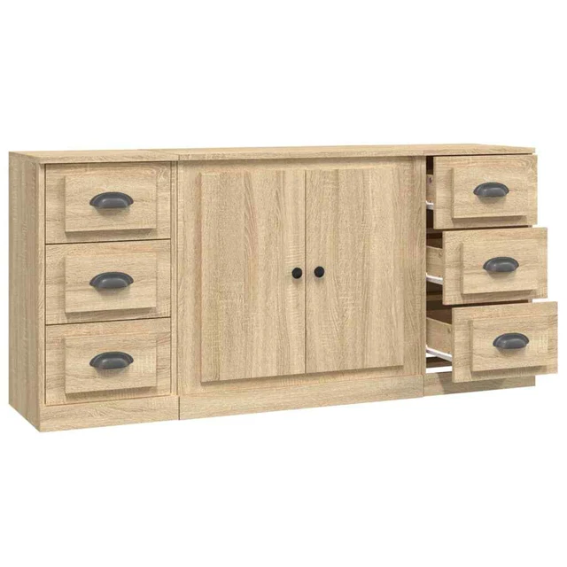 AX Credenza 3 Mobiletti 142x35.5x67.5cm Rovere Sonoma Soggiorno Elegante 3185234