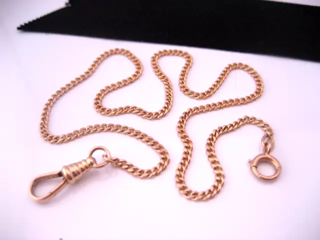 Antique Edwardian Art Deco era 10K Gold Pocket Watch Chain Link Dog Clip Clasp