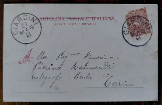 Cartolina Un Saluto Da Messina Costume Siciliano 1900 @ Rarissima @ 2