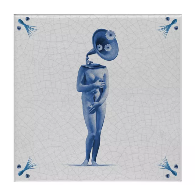 Vintage Ceramic Tile Art Talavera Portuguese Azulejo Majolica Trivet Surrealism
