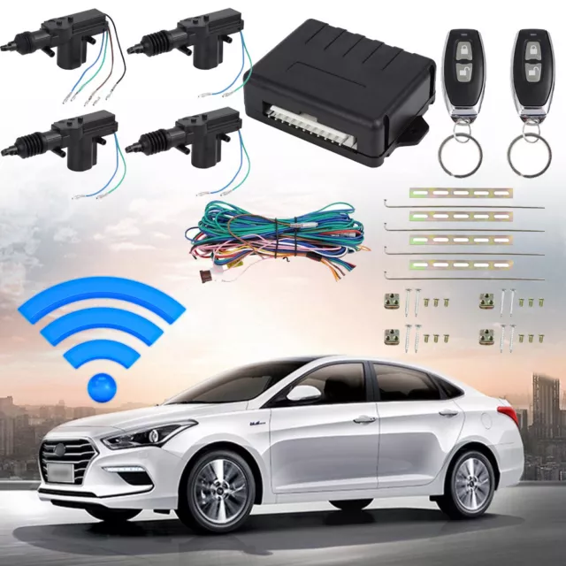 4 Door Power Central Lock Kit w/2 Keyless Entry Car Remote Control Conversion