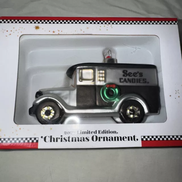 See's Candies Christmas Delivery Truck Ornament 2022 Limited Edition Granny Core