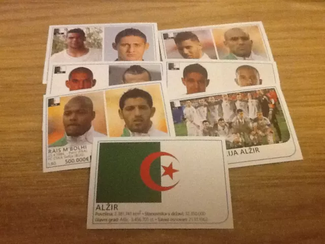 7 x Algeria Rafo World Cup Brazil 2014 football stickers - all different