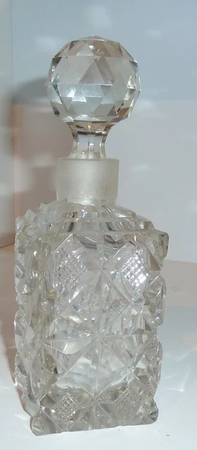 vintage diamond cut perfume bottle with original chrystal stopper