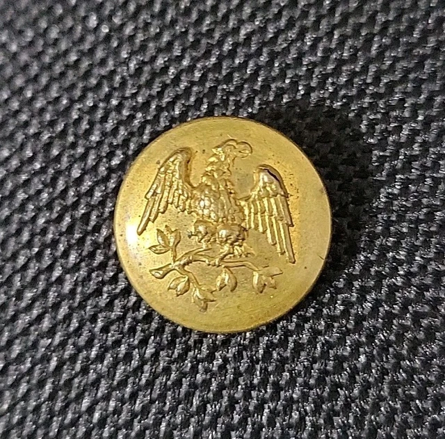 Bouton Ancien Oiseau En Laiton Argenté - XIXe Siècle - France - Diamètre 20 Mm