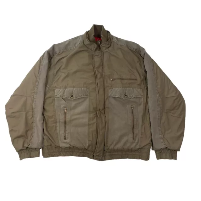 Vintage McGregor Bomber Jacket Full Zip Beige Tan Coat Casual Adult Size Large