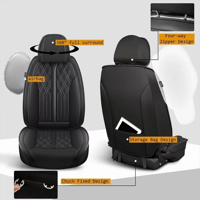 PU LEATHER FRONT Row Cushion Car 2 Seat Covers For Nissan Pathfinder