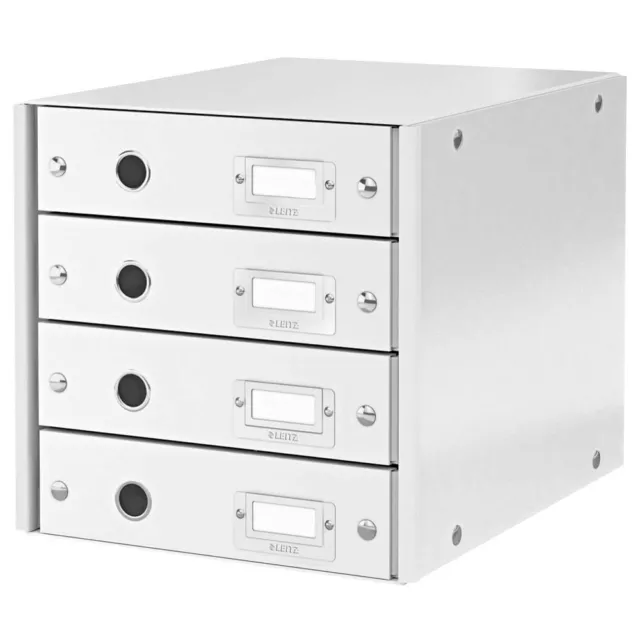 LEITZ Schubladenbox Click & Store  weiß 6049-00-01, DIN A4 mit 4 Schubladen