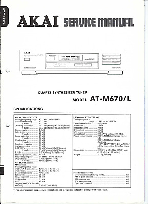 Original Service Manual esquema eléctrico Akai cd-m480 cd-m670 cd-m770 