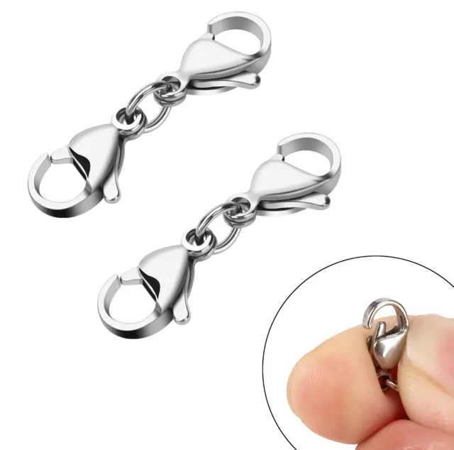 Gancio a Doppio Moschettoni Acciaio inox Chiusure per Collana Bracciale Argento