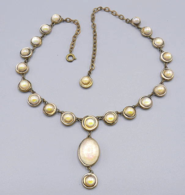 Collier Vintage En Perles De Céramique - Style Rétro - Occasion (à Vérifier)
