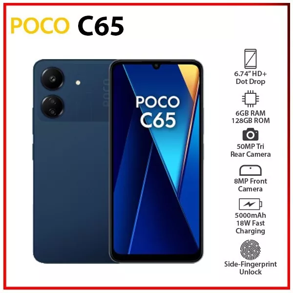 NEW&UNLOCKED) XIAOMI POCO C65 6GB+128GB BLUE Dual SIM Android Mobile Phone  AU $260.00 - PicClick AU