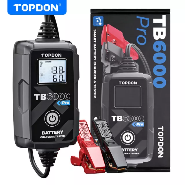 TOPDON TB6000Pro Car Battery Charger and Battery Tester 2-in-1 12V Load Tester