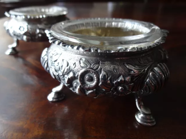 Antique Mid Victorian Sterling Silver Salts 3