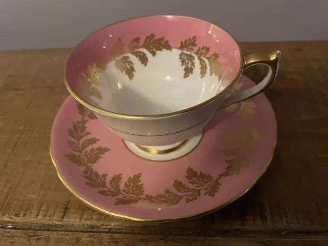 Aynsley Pink & Gold Cabinet Cup & Saucer